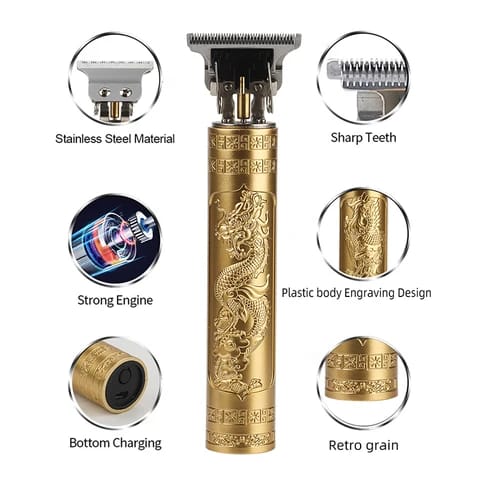 Gold Dragon Cordless Men Professional Barber Electric  Trimmers